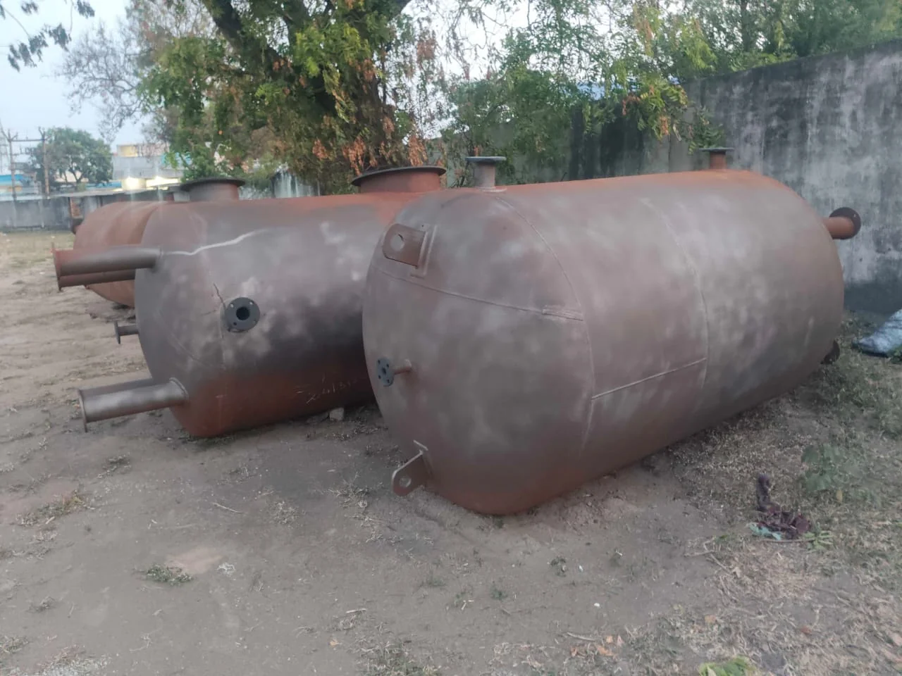 Industrial tanks after professional sandblasting
